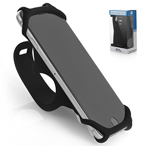 Bike PHONE MOUNT [ SIZE M ] Made of Adjustable Non-Slip Silicone. Smartphone Handlebar Holder fo ...