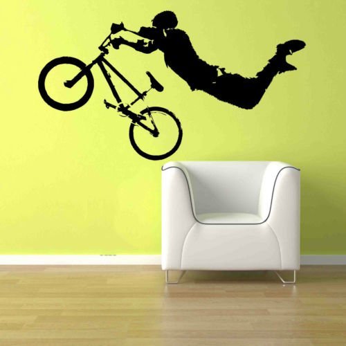 Giant BMX Bike Bicycle Kid Teen Room Wall Art Removable Home Decor Vinyl Decal Sticker 22″ ...