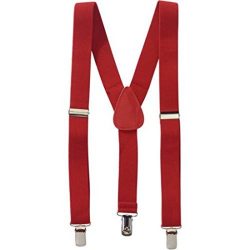 Kids Suspenders Child Baby Toddler Kid Adjustable Elastic Suspender Y Back Design (22″, Red)