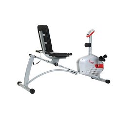 Sunny Health & Fitness Magnetic Recumbent Bike Exercise Bike, 300lb Capacity, Monitor, Pulse ...