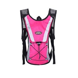 OCSOSO Cycling Hiking Backpack with 2L Water Bladder Bike Bag Climbing Pouch Hydration Pack Pink