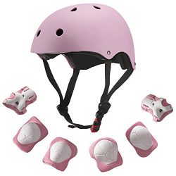 Kids Youth Adjustable Sports Protective Gear Set Safety Pad Safeguard (Helmet Knee Elbow Wrist)  ...