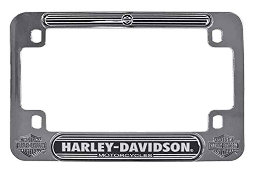 Harley-Davidson H-D Script Chrome Motorcycle Plate Frame, 7.5 x 5 inches MF02206