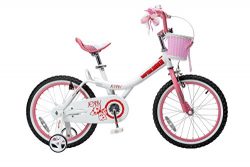 Royalbaby Jenny Princess Pink Girl’s Bike with Training Wheels and Basket, Perfect Gift fo ...