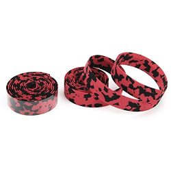 OrangeA K9 Red-Black Road Bike Bicycle Cork Handlebar Bar Grip Wrap Tape + 2 Bar Plugs