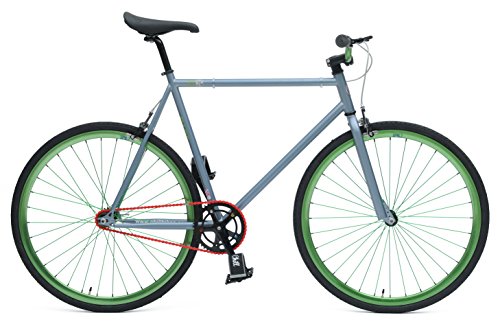 Chill Bikes Single-Speed Commuter Fixie Bike, 48cm/Medium, Grey/Green