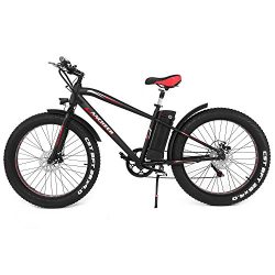 ANCHEER Fat Tire Electric Mountain Bike, 26 x 4 Electric Beach Snow Bicycles with 300W Brushless ...