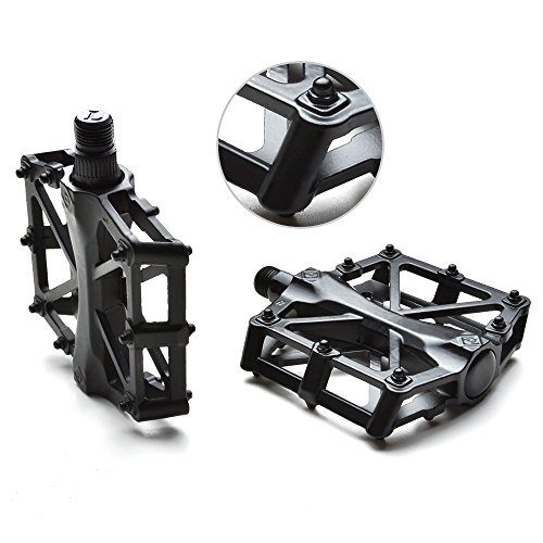 Agptek Mountain Bike Pedals Bicycle Pedals 9/16″ MTB BMX Bearing Alloy Platform Pedals for ...