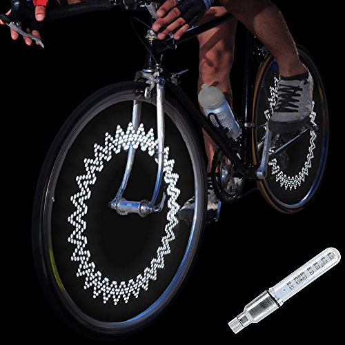 DAWAY A08 Bike Tire Valve Stem Light – LED Waterproof Bicycle Wheel Lights Neon Flashing L ...