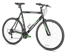 GMC Denali Flat Bar Road Bike, 22.5-Inch/57cm/Medium, Black/Green