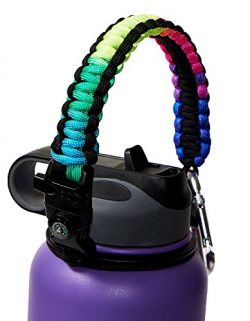 WaterFit Paracord Carrier Strap Cord with Safety Ring and Carabiner for 12-Ounce to 64-Ounce Wid ...