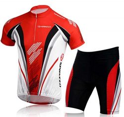 Sponeed Bicycle Jerseys for Men Cycling Shorts Padded Bik Clothes Riding Suits Cycle Pants XL US Red