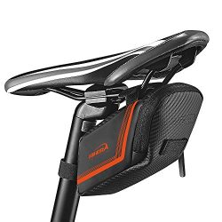 Ibera Bicycle Strap-on Bike Saddle Bag/ Seat Bag/ Cycling Bag for Road and Other Bikes (Orange)