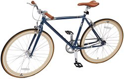 Retrospec Bicycles Mantra V2 Single Speed Fixed Gear Bicycle, Midnight Blue, 49cm/Small