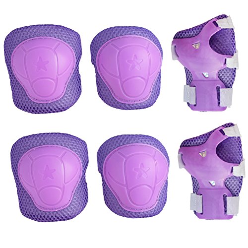 Kids Cycling Inline Roller Skating Protective Gear Set, Knee Pads Elbow Pads Wrist Guards for Bo ...