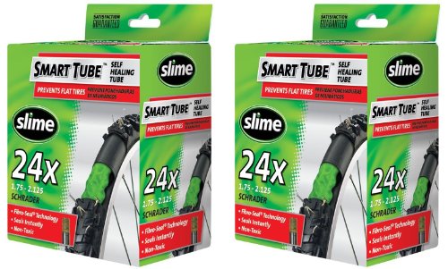 Slime Smart Tube Schrader Valve Bicycle Tube (24″ X 1.75 to 2.125), 2 Pack