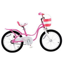 RoyalBaby Little Swan Girl’s Bike with basket, 14, 16 or 18 inch girls bike with training  ...