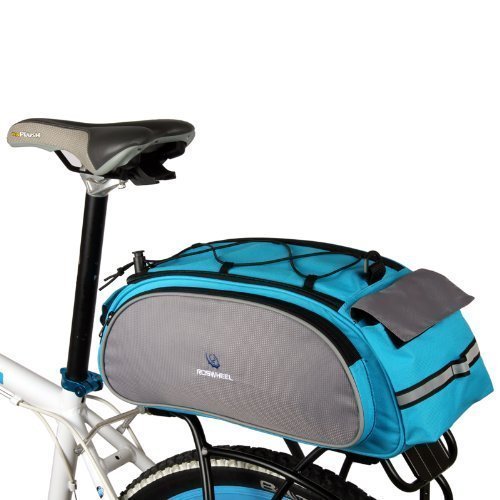 ROSWHEEL Cycling Bicycle Bike Rack Bag BLUE Seat Cargo Bag Rear Pack Trunk Pannier Handbag Back  ...
