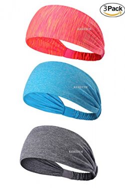 3PACK Women Sports Headband/ Non-slip SweatBand Hairband For Cycling/Running/Walking For Men Gir ...