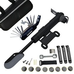 DAWAY A35 Bike Repair Kit – 120 PSI Mini Pump & 16 in 1 Bicycle Multi Tool with Handy  ...