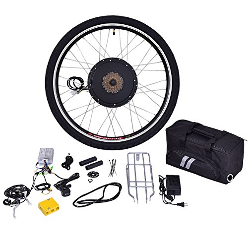 Goplus 26″ Front Wheel or Rear Wheel E-Bike Conversion Kit Electric Bicycle Motor Kit Bicy ...
