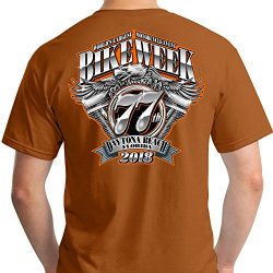 Mid Florida Sportswear 2018 Daytona Bike Week Official 2XL Texas Orange Licensed T-Shirt