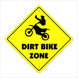 Dirt Bike Crossing Sign Zone Xing | Indoor/Outdoor | 12″ Tall jump berm tires trail ride