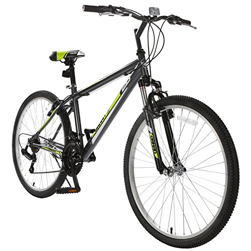 ORKAN Mountain Bike 26” Hybrid Bike 18 Speed / Full Suspension / Black & Green