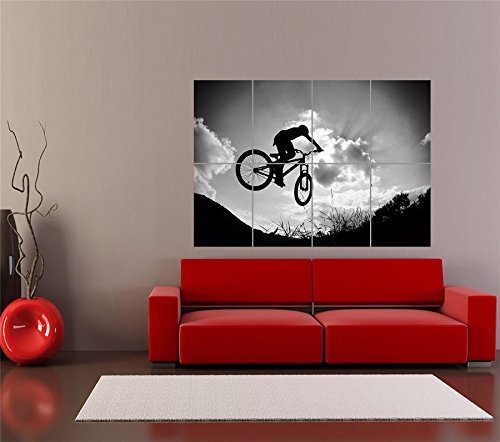 BMX MOUNTAIN BIKE JUMP BICYCLE SILHOUETTE GIANT ART PRINT POSTER PICTURE OZ1633
