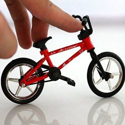 OWIKAR 4.9″ Mini Alloy Finger Bikes Functional Finger Mountain Bike BMX Fixed Bicycle Nove ...