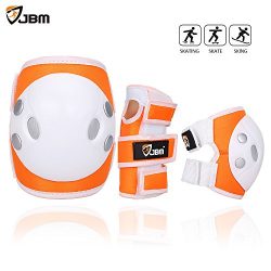 JBM Child Kids Bike Cycling Bicycle Riding Protective Gear Set, Knee and Elbow Pads with Wrist G ...