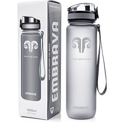 Best Sports Water Bottle – 32oz Large – Fast Flow, Flip Top Leak Proof Lid w/ One Cl ...