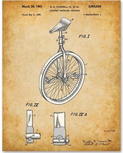 Unicycle – 11×14 Unframed Patent Print – Great Gift for Athletes