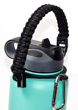 WaterFit Paracord Carrier Strap Cord with Safety Ring and Carabiner for 12-Ounce to 64-Ounce Wid ...