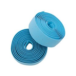 Planet Bike Comfort GEL Road Bike Handlebar Tape with Reflective Bar Plugs (Sky Blue Cork)