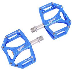 Winningo Bike Pedals, 9/16″ Bicycle Pedals, Cycling Pedals, Aluminium Alloy Flat Pedals wi ...