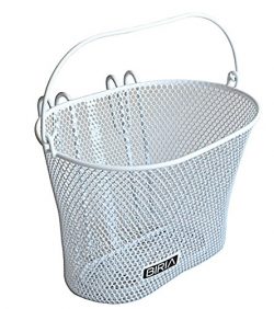 Basket with hooks WHITE, Front , Removable, wire mesh SMALL, kids Bicycle basket , WHITE by Biria