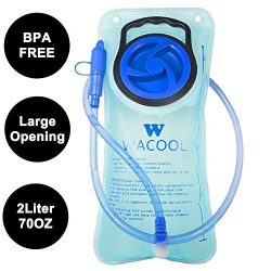 WACOOL 2L 2Liter 70oz PEVA Running Cycling Hiking BPA Free Hydration Pack Bladder, Leak-proof Wa ...