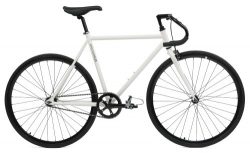 Critical Cycles Classic Fixed-Gear Single-Speed Bike with Pista Drop Bars, White, 60cm/X-Large
