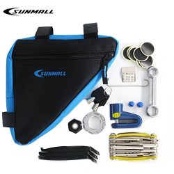 SUNMALL Upgrade bike Bicycle Maintenance Kit with waterproof bike bag,Bicycle Puncture Repair Ki ...