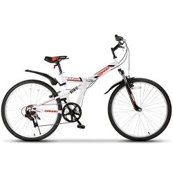 ORKAN 26″ Reinforced Mountain Bike Foldable 7 Speed with Hybrid Suspension Shimano Folding ...