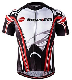 Sponeed Men’s Bike Jersey Cycling Thirts Cycle Wear Bicycle Tops Full Zipper Riding Clothe ...