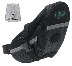 BeeChamp Bike Bicycle Strap-on Saddle Bag Cycling Under Seat Tail Wedge Pack Waterproof Seatpost ...