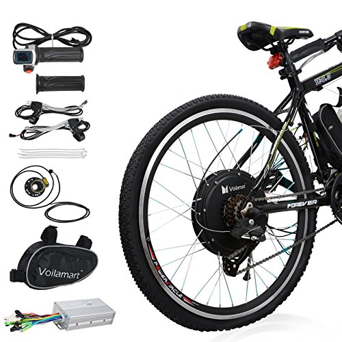 Voilamart 26″ Rear Wheel E-bike Hub 48V 1000W Electric Bicycle Conversion Kit Cycling Brus ...