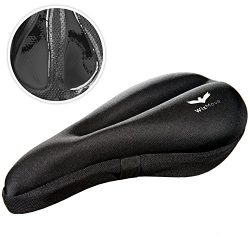 WizMove Bike Gel Seat Cushion – Improved Non-Slip Bottom Design with Water Resistant Cover ...