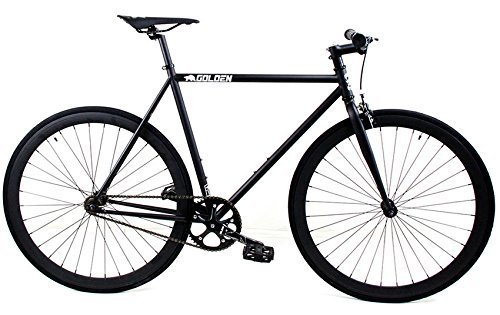 Golden Cycles Fixed Gear Bike Steel Frame with Deep V Rims-Collection (Vader, 52)