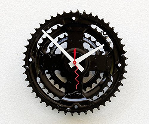 Recycled Bike Gear Clock, bike wall clock, industrial wall clock, modern clock, upcycled bike ge ...