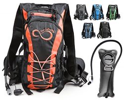 Hydration Backpack With 2.0L TPU Leak Proof Water Bladder- 600D Polyester -Adjustable Padded Sho ...
