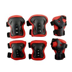 Physport 6 pcs Child Protective Gear Set Cycling Knee Pads and Elbow Pads with Wrist Guards