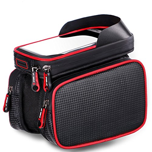 Bike Bag for Cell Phone, Bicycle Front Shelf Large Storage Bag, Waterproof 6.2 inch Touch Screen ...